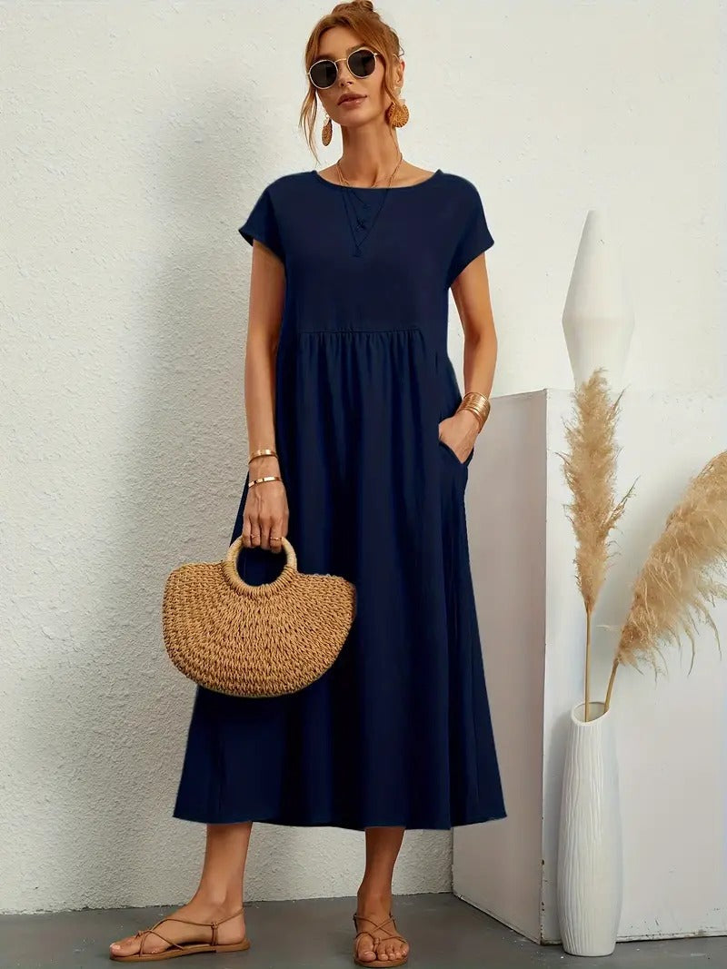 Heidi-Mode | Ärmelloses Kleid mit Passender Handtasche für Frauen