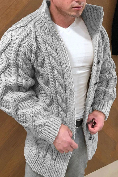 Heidi-Mode - Lässige Strickjacke für Herren mit Stehkragen