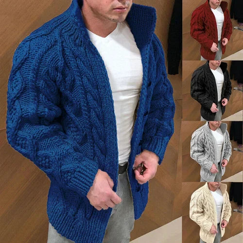 Heidi-Mode - Lässige Strickjacke für Herren mit Stehkragen