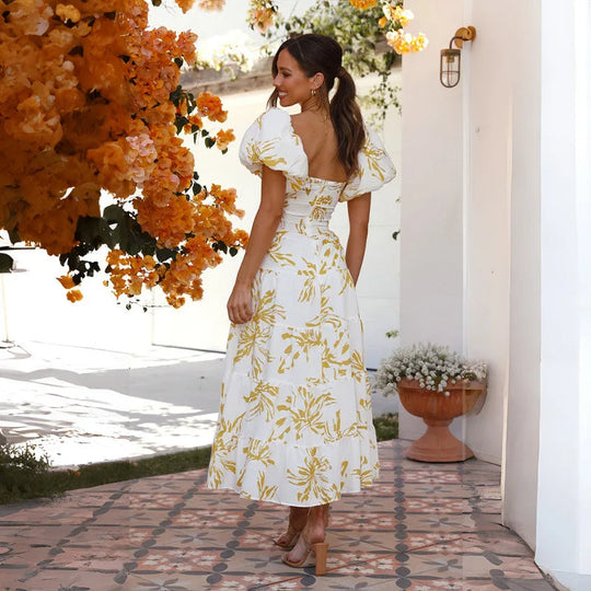 Heidi-Mode | Elegantes Langes Blumenkleid