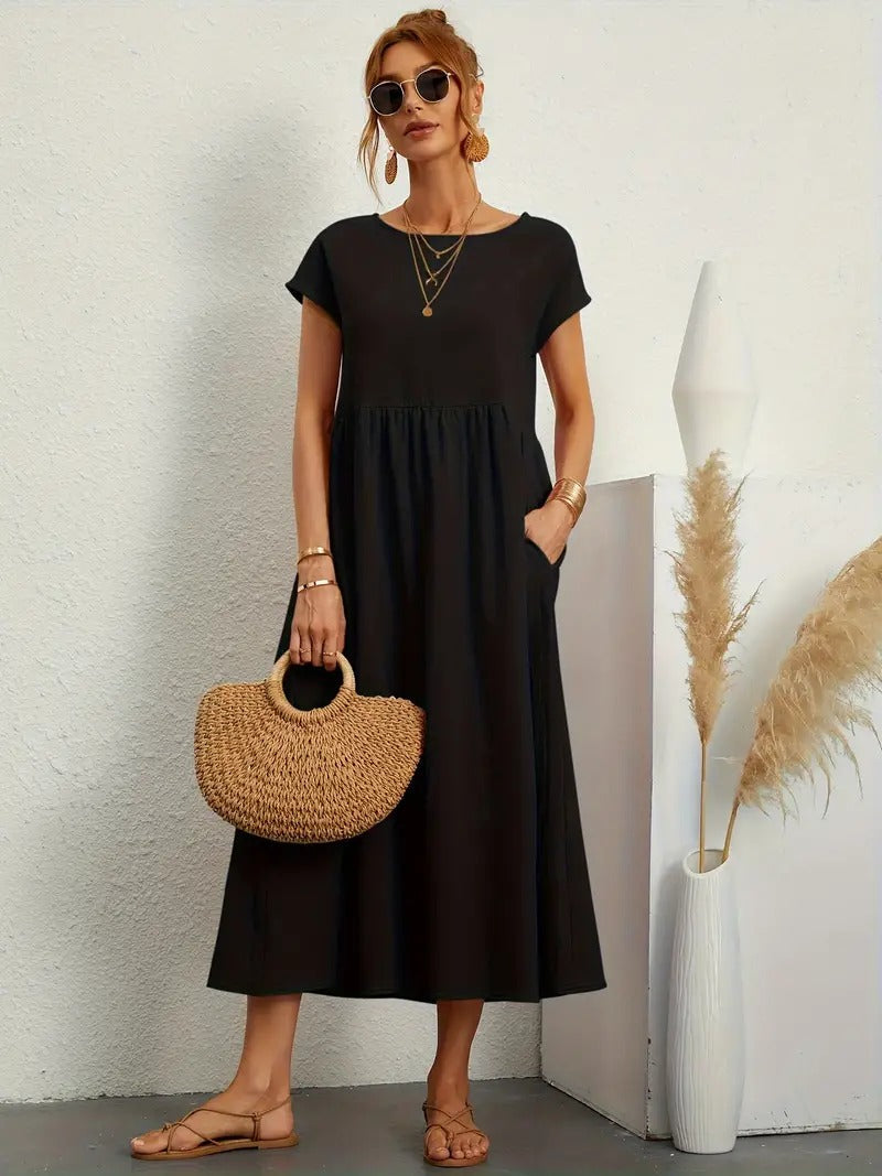Heidi-Mode | Ärmelloses Kleid mit Passender Handtasche für Frauen