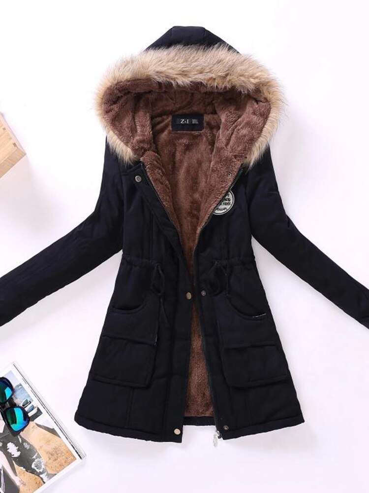 Heidi | Damen Parkajacke mit Kapuze und Fleecefutter mit Taschen
