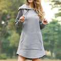 Heidi-Mode | Gemütliches Langes Sweatshirt-Kleid mit Kapuze