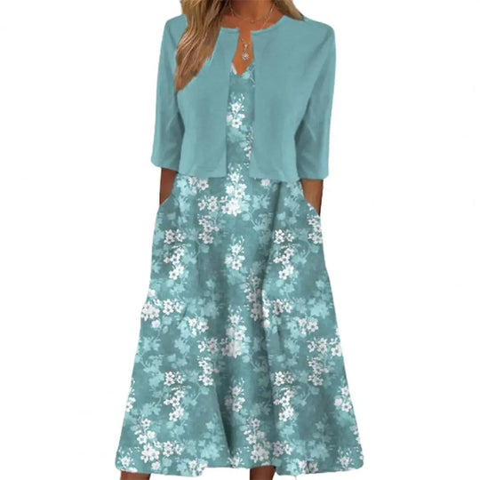 Midikleid mit Seitentaschen und Blumenprint - Stylisch und bequem