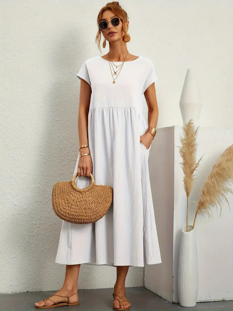 Heidi-Mode | Ärmelloses Kleid mit Passender Handtasche für Frauen