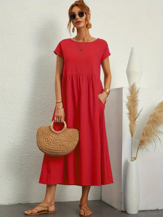 Heidi-Mode | Ärmelloses Kleid mit Passender Handtasche für Frauen