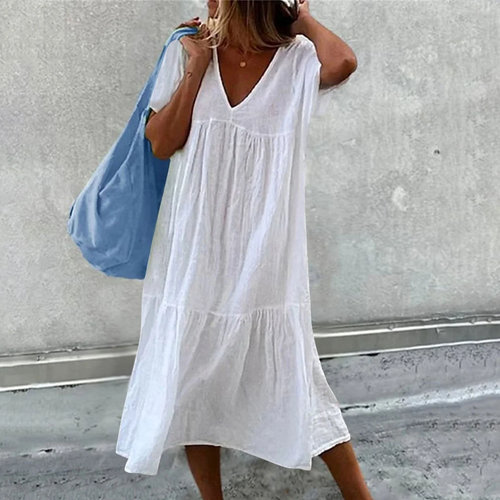 Heidi-Mode | Lässiges V-Ausschnitt Kleid Damen