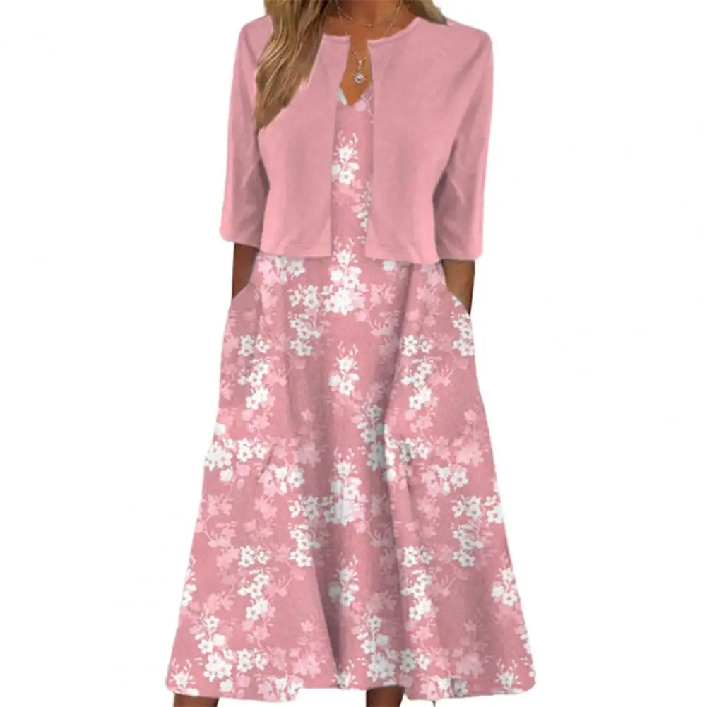 Midikleid mit Seitentaschen und Blumenprint - Stylisch und bequem