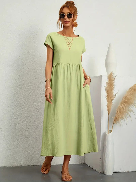 Heidi-Mode | Ärmelloses Kleid mit Passender Handtasche für Frauen