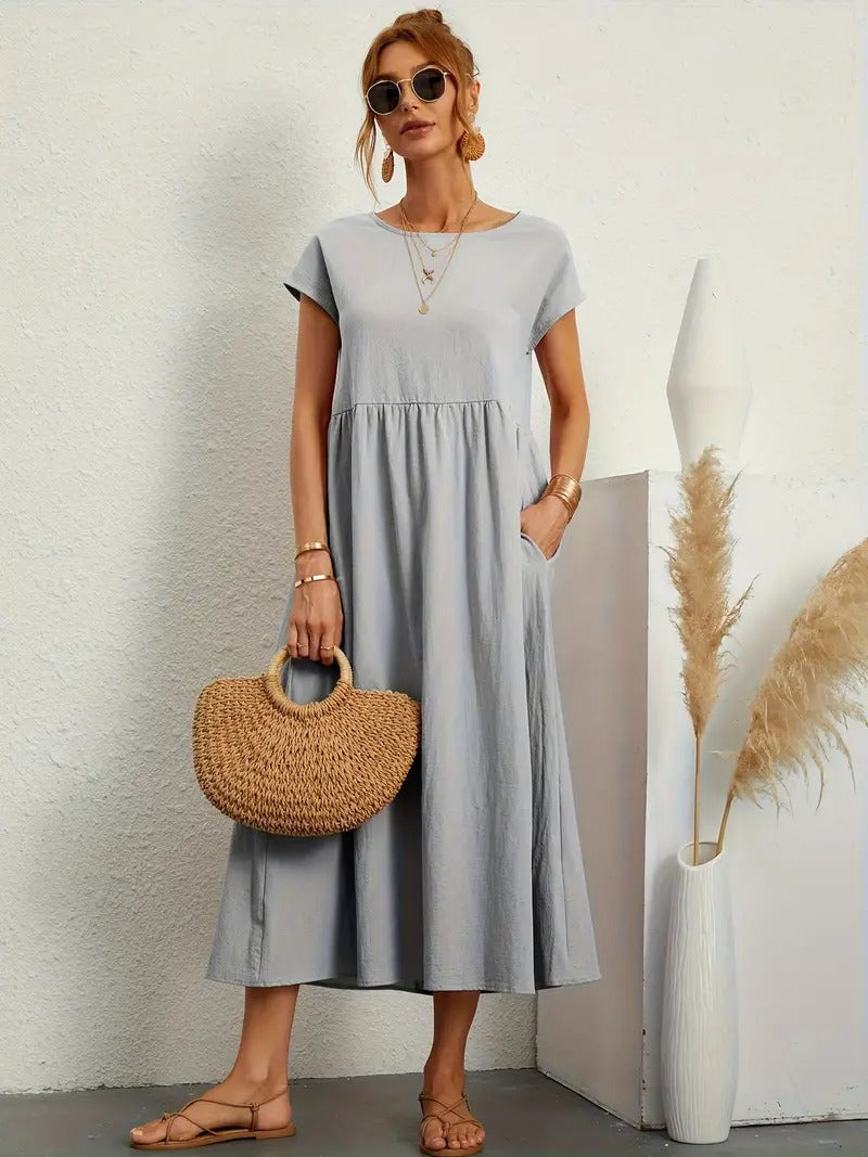 Heidi-Mode | Ärmelloses Kleid mit Passender Handtasche für Frauen