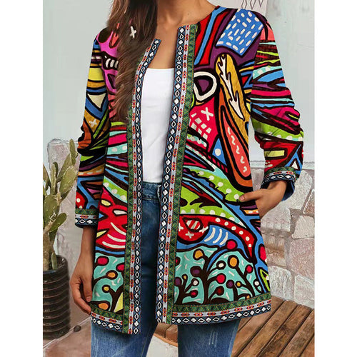 Strickjacke mit Blumendruck