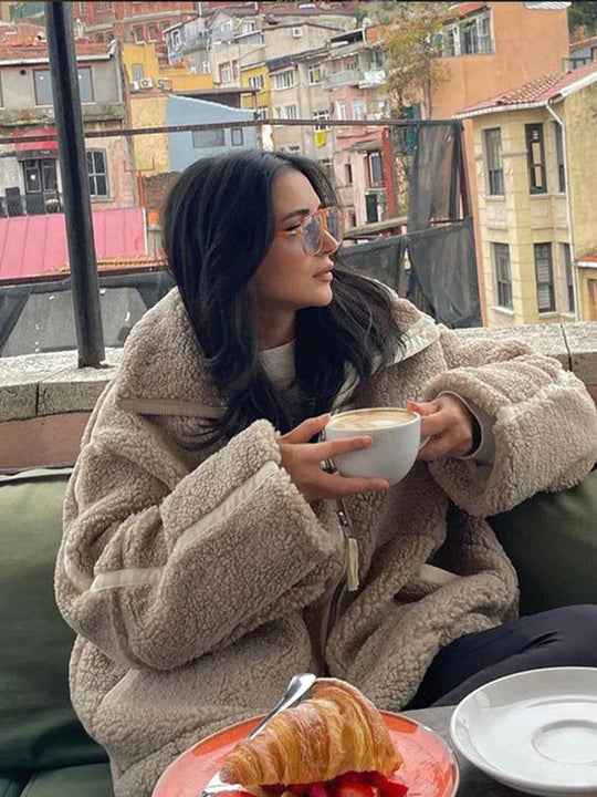 Heidi-Mode | Oversize Mantel mit Reißverschluss, Weich und Bequem