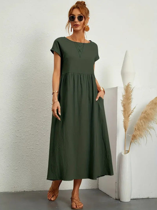 Heidi-Mode | Ärmelloses Kleid mit Passender Handtasche für Frauen