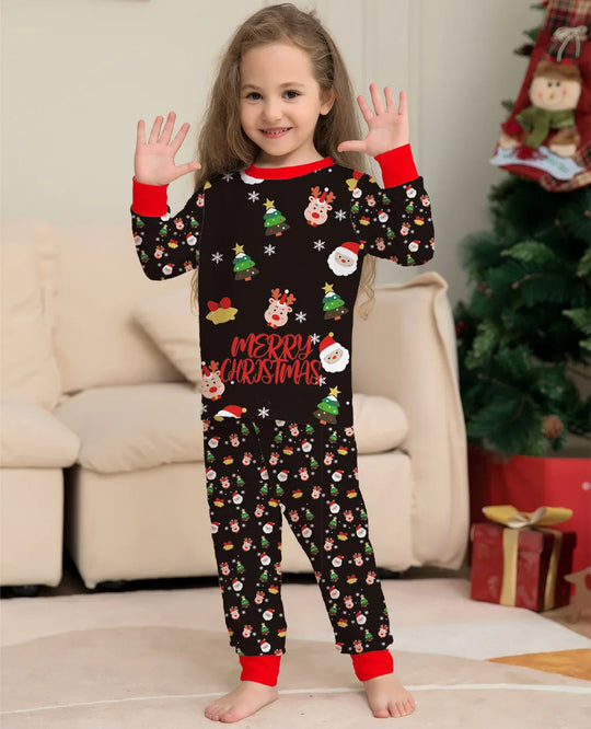 Heidi-Mode | Familienweihnachten Pyjama-Set mit Rehweihnachtsmann