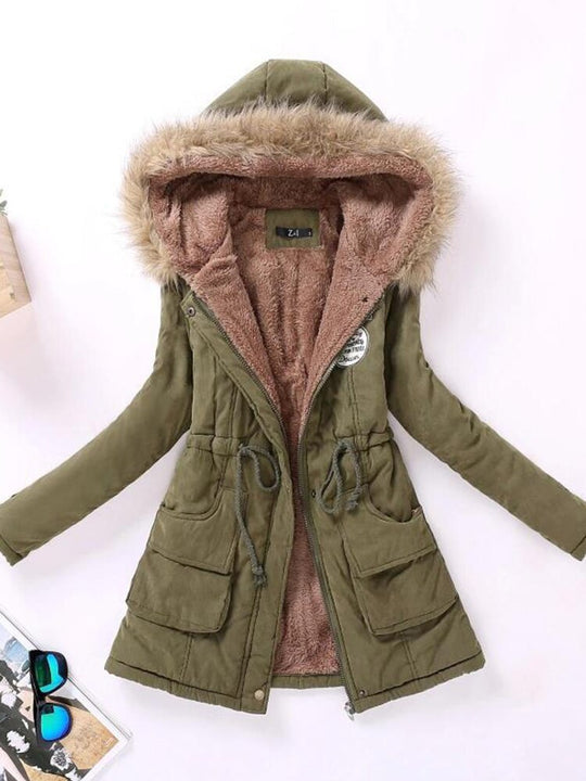 Heidi | Damen Parkajacke mit Kapuze und Fleecefutter mit Taschen