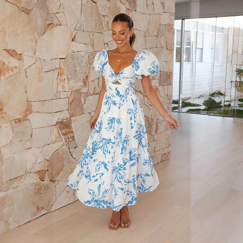 Heidi-Mode | Elegantes Langes Blumenkleid