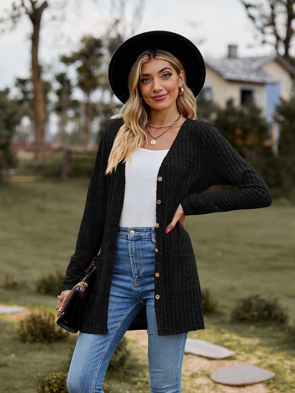 Heidi-Mode | Informelle Strickjacke Mit Langen Ärmeln Für Frauen