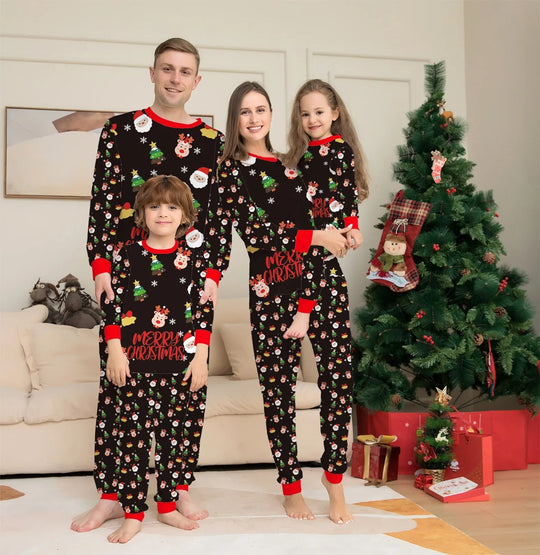 Heidi-Mode | Familienweihnachten Pyjama-Set mit Rehweihnachtsmann