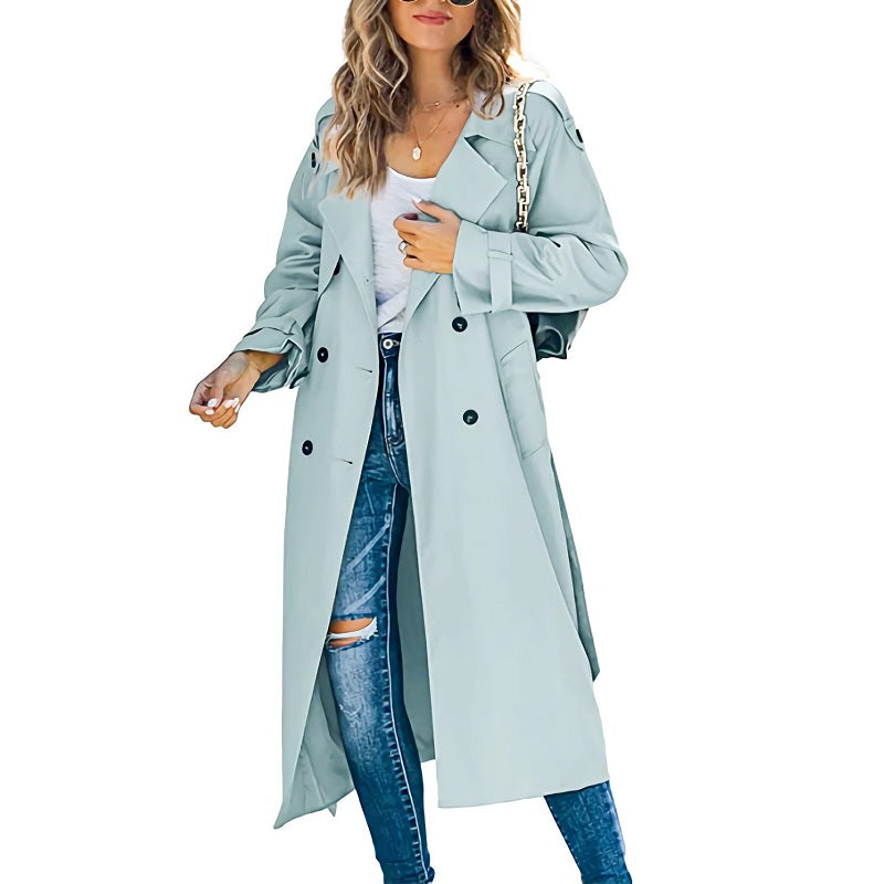 Damen Trenchcoat Lang