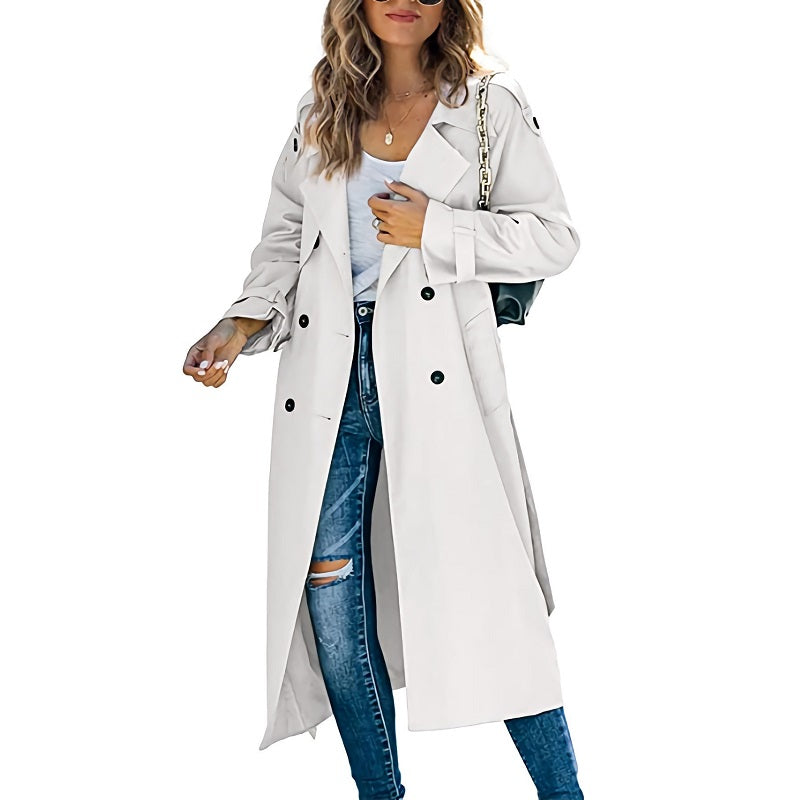 Damen Trenchcoat Lang