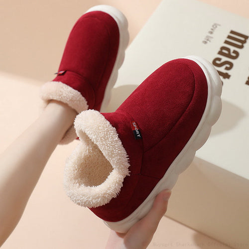 Damen Schuhe mit Dickem Absatz und Pelzfutter
