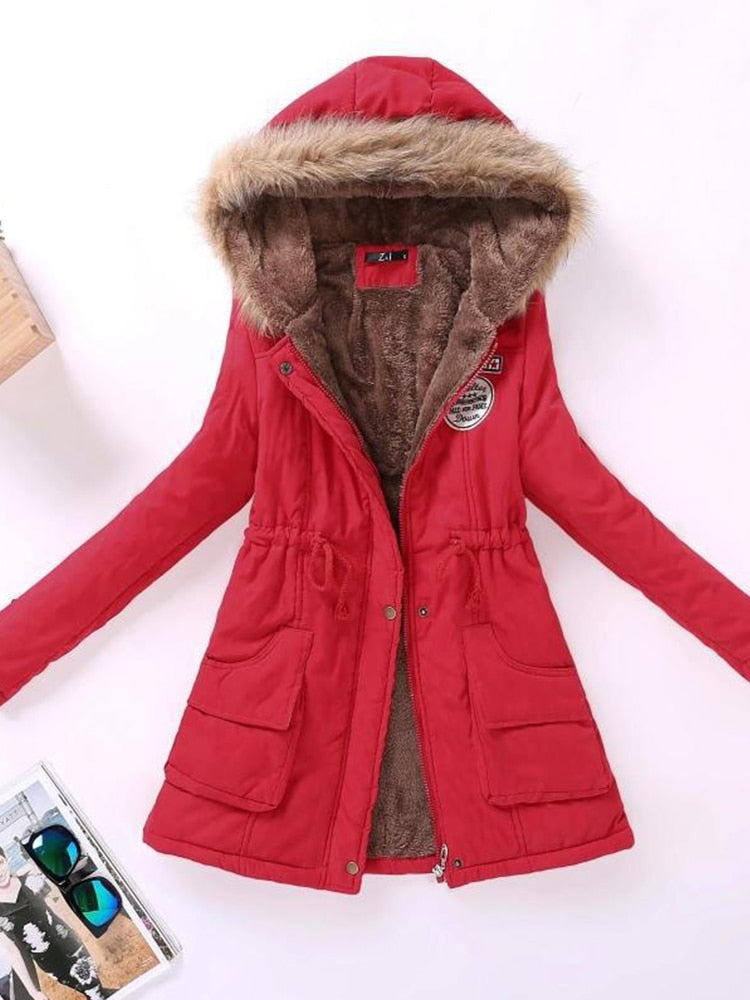 Heidi | Damen Parkajacke mit Kapuze und Fleecefutter mit Taschen