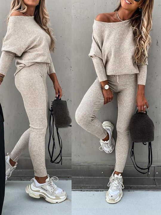 Heidi-Mode | Damen Strickpullover und Enge Hose Set
