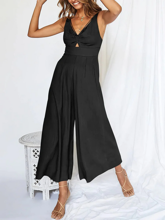 Heiße Verkaufs V-Ausschnitt Cutout High-Waist Jumpsuits