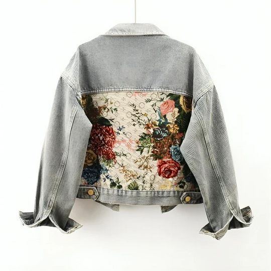 Heidi-Mode | Geblümte Denim Jacke