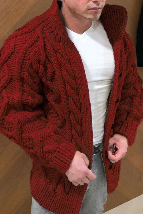 Heidi-Mode - Lässige Strickjacke für Herren mit Stehkragen