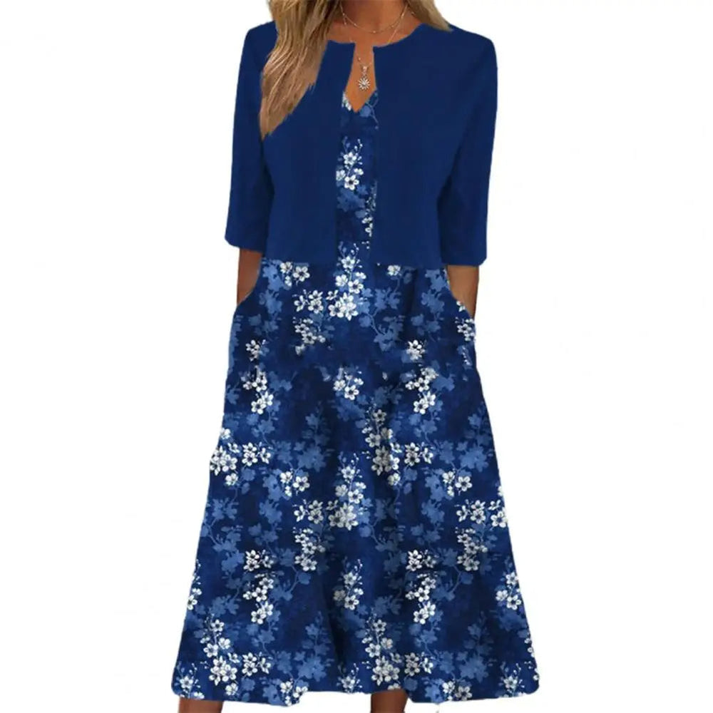 Midikleid mit Seitentaschen und Blumenprint - Stylisch und bequem