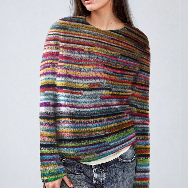 Heidi-Mode | Gemusterter Pullover In Lockerer Passform für Frauen
