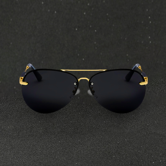 Heidi-Mode - Schwarze Polarisation Aviator Sonnenbrille für Männer