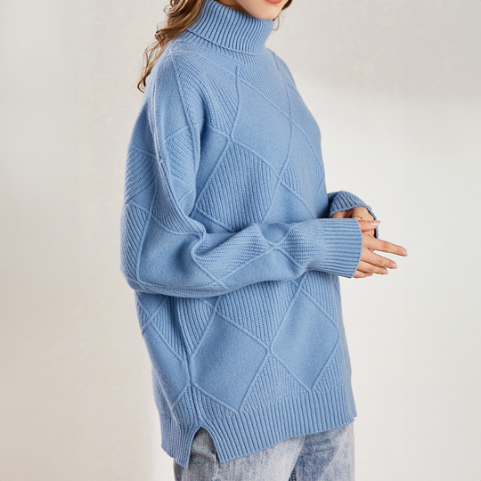 Heidi-Mode - Elegante und Bequeme Herbst Merinowolle Rollkragenpullover für Frauen