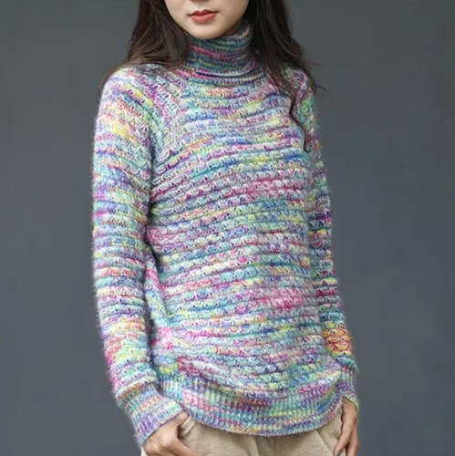 Gestreifter Pullover mit Tie-Dye-Muster