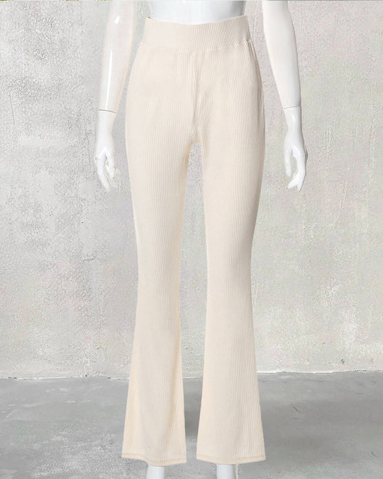 Heidi-Mode | Unifarbene hochgeschnittene Slim-Fit-Hosen mit Mikro-Schwankungen