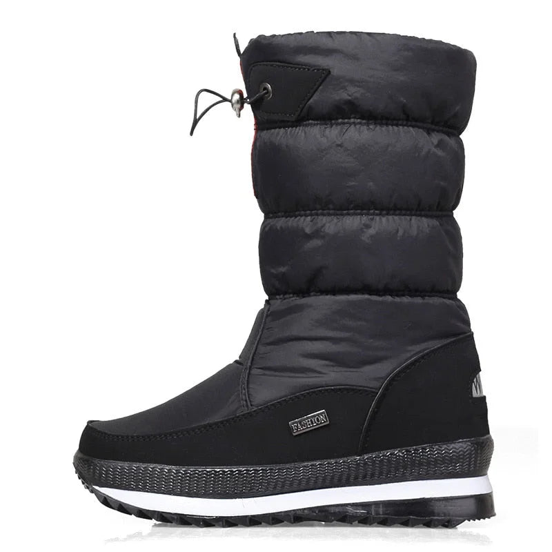 Heidi-Mode | Damen Wasserdichte Mid-Calf Plüsch Stiefel