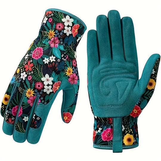 Heidi-Mode | Atmungsaktive Gartenhandschuhe mit Blumenmuster