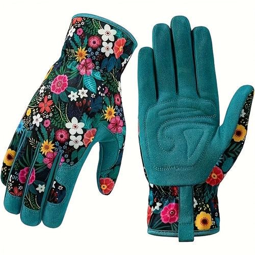 Heidi-Mode | Atmungsaktive Gartenhandschuhe mit Blumenmuster