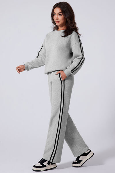 Heidi-Mode | Seitlich Gestreiftes Rundhals-Top und Active Set mit Hose