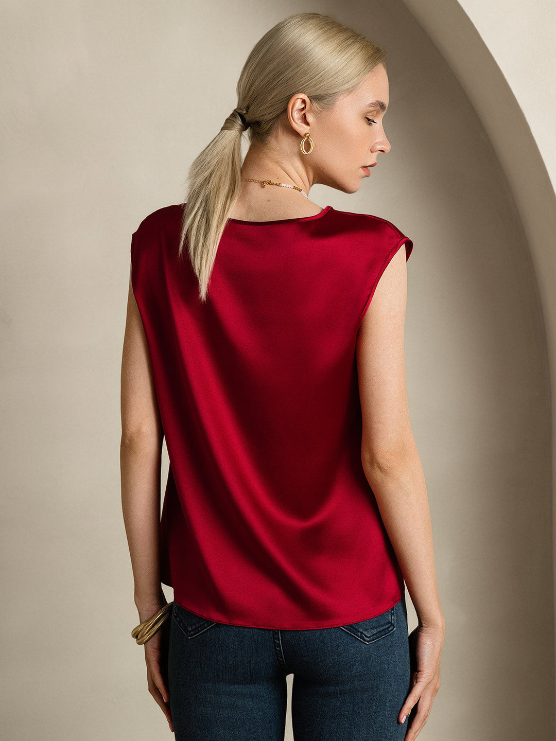 Heidi-Mode | Seiden Kapuze Ärmel Bluse