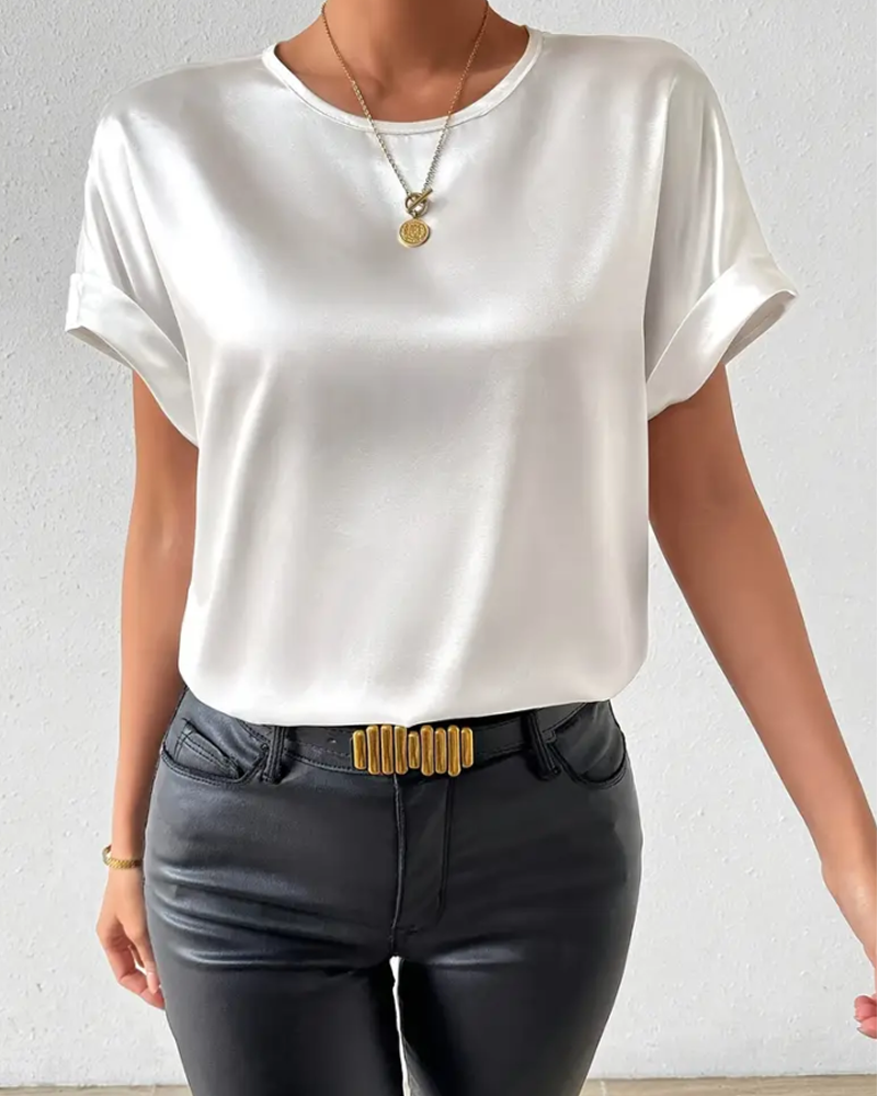 Heidi-Mode | T-Shirt Rundhals Satin Glatt