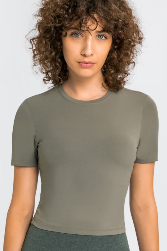 Heidi-Mode | Millennia Rundhals Kurzarm Yoga T-Shirt