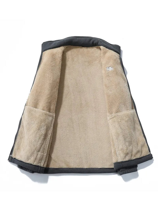 Heidi-Mode - Herren Warme Fleecejacke mit Stehkragen - Komfortable Reißverschlussjacke für Herbst und Winter