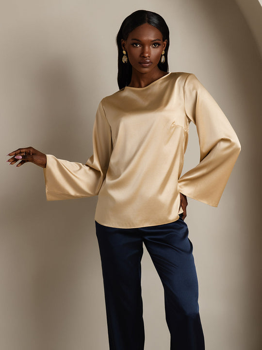 Heidi-Mode | Seiden Langarm Bluse