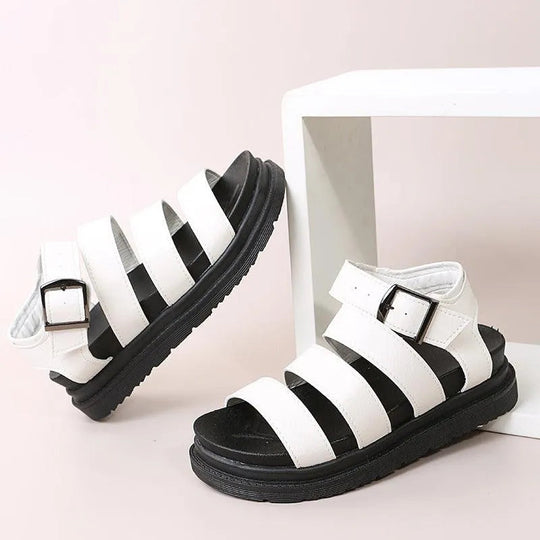 Heidi-Mode | Sandals with buckle and platform with open toes