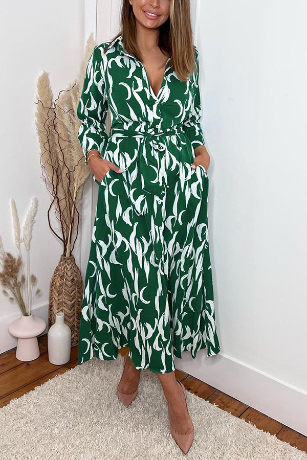 Heidi-Mode | Cider und Sunshine Floral Hemdkleid Midi