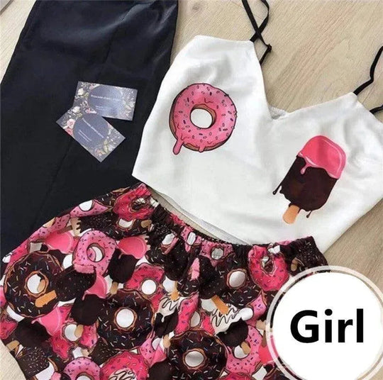 Heidi-Mode | Neuer sexy Damen-Pyjama Pyjama aus Seide im Tiermuster