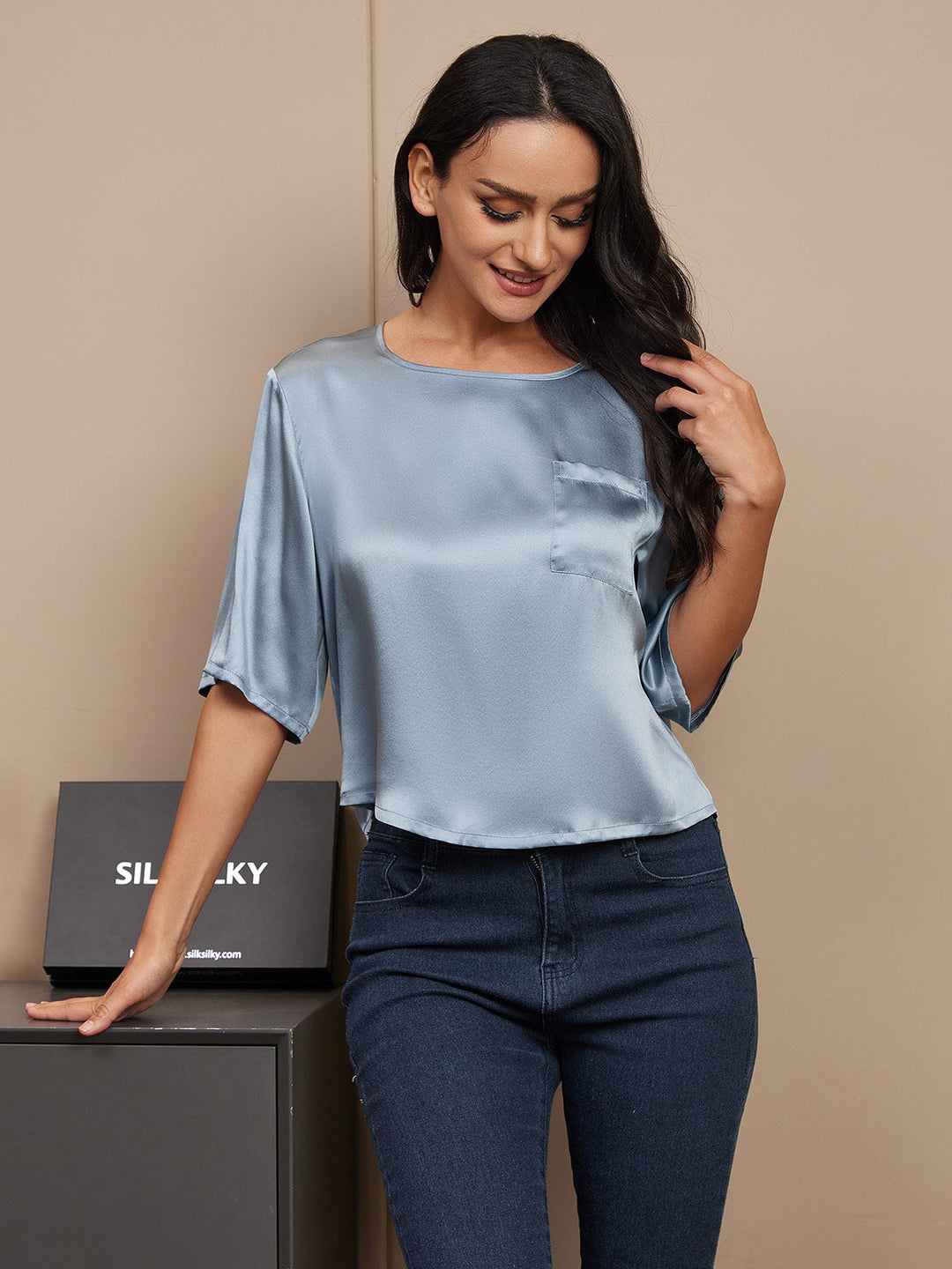 Heidi-Mode | 100% Seide Lässiges Damen T-Shirt