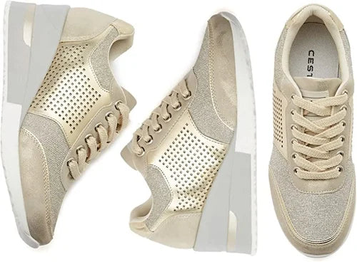 Heidi-Mode | Damen Sneakers Auf Keilabsatz mit Hohem Absatz